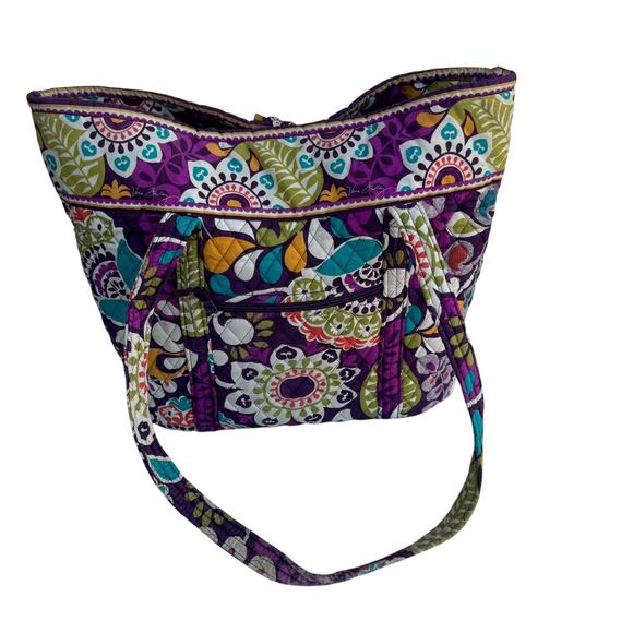 Vera Bradley Plum Crazy Large Multicolor Double-Handle Beach Tote Bag - Picture 4 of 16